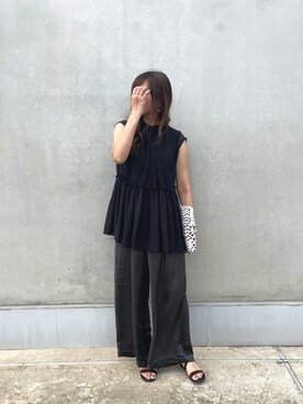 「Cepica（セピカ）のアイテム（パンツ）」を使った、りぃ【相互フォロー】さん（レディース・164cm）の夏コーディネート