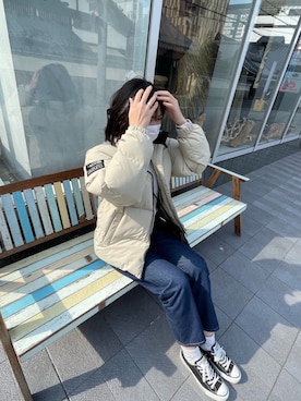 「northface」｜「アイテム（ダウンジャケット/コート）」を使った、babiiさん（レディース・168cm）の冬コーディネート