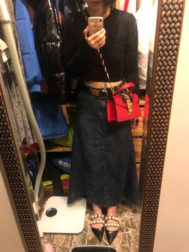 「ZARA（ザラ）のアイテム（サンダル、ブラック系）」を使った、宝玑さん（レディース・167cm）の秋コーディネート