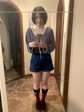 「VANS（バンズ）のアイテム（モカシン/デッキシューズ）」を使った、宝玑さん（レディース・167cm）の夏コーディネート