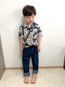 「ネイビー」｜nanaさん（キッズ・110cm）の夏コーディネート