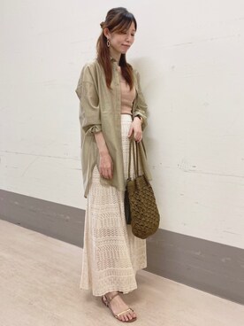 「RODE SKO（ロデスコ）のMARIA タッセルペーパーショルダー（ショルダーバッグ）」を使った、kanamiさん（レディース・160cm）の夏コーディネート