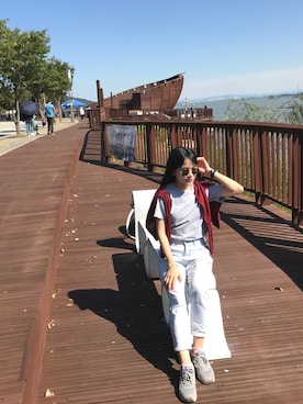 「MUJI」｜「アイテム（腕時計）」を使った、Aria さん（レディース・155cm）の夏コーディネート