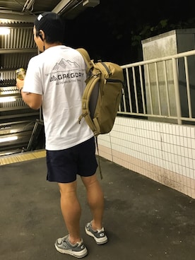 「GREGORY（グレゴリー）のアイテム（トップス）」を使った、スギタさん（メンズ・170cm）の夏コーディネート