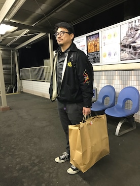 「東洋エンタープライズ（トーヨーエンタープライズ）のアイテム（ブルゾン）」を使った、スギタさん（メンズ・170cm）の冬コーディネート
