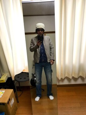 「BACK NUMBER（バックナンバー）のアイテム（ライダースジャケット）」を使った、kenさん（メンズ・173cm）の春コーディネート