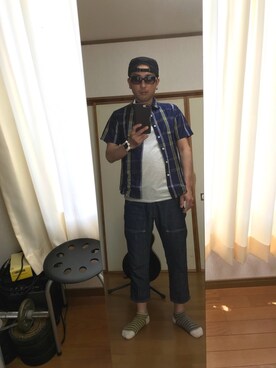 「※ALPHA（アルファ）のアイテム（キャップ）」を使った、kenさん（メンズ・173cm）の春コーディネート