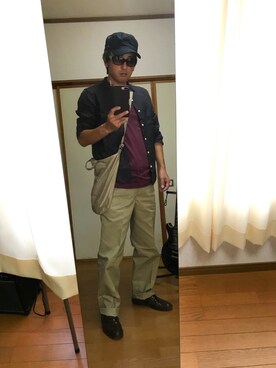 「※ALPHA（アルファ）のアイテム（キャップ）」を使った、kenさん（メンズ・173cm）の秋コーディネート