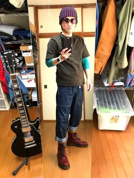 「アイテム（ブーツ）」を使った、kenさん（メンズ・173cm）の春コーディネート