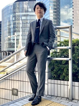 「クレリックシャツ」｜酒井さん（メンズ・174cm）の冬コーディネート