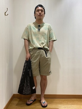 「SHIPS any（シップス エニィ）のアイテム（キャップ）」を使った、酒井さん（メンズ・174cm）の夏コーディネート