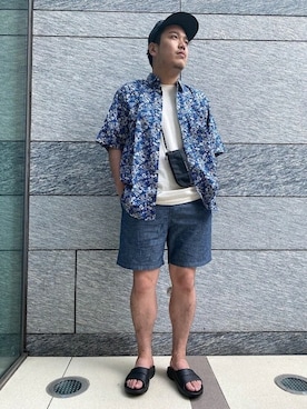 「SHIPS any（シップス エニィ）のアイテム（キャップ）」を使った、酒井さん（メンズ・174cm）の春コーディネート