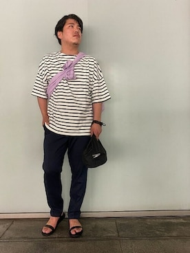 「SHIPS any（シップス エニィ）のアイテム（サンダル）」を使った、酒井さん（メンズ・174cm）の夏コーディネート