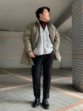 「SHIPS any（シップス エニィ）のアイテム（ダウンジャケット/コート）」を使った、酒井さん（メンズ・174cm）の冬コーディネート
