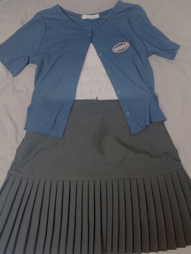 「?のアイテム（スカート、ブラック系）」を使った、imiさん（レディース・160cm）の夏コーディネート