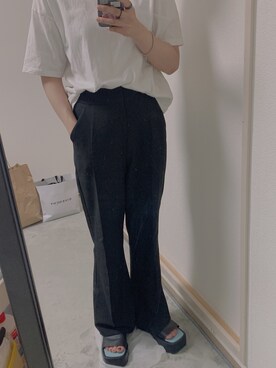 「openthedoorのアイテム（サンダル、ブルー系）」を使った、imiさん（レディース・160cm）の夏コーディネート