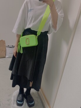 「open the doorのアイテム（サンダル、ブルー系）」を使った、imiさん（レディース・160cm）の夏コーディネート