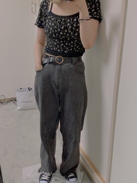 「GRL（グレイル）のローカットスニーカー（スニーカー、ブラック系）」を使った、imiさん（レディース・160cm）の夏コーディネート