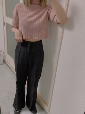 「shop listのアイテム（その他パンツ、ブラック系）」を使った、imiさん（レディース・160cm）の夏コーディネート