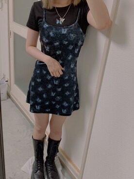 「ZARA（ザラ）のアイテム（ブーツ、ブラック系）」を使った、imiさん（レディース・160cm）の夏コーディネート