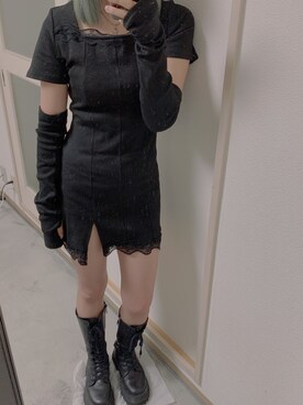 「ZARA（ザラ）のアイテム（ブーツ、ブラック系）」を使った、imiさん（レディース・160cm）の夏コーディネート