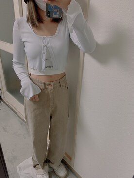 「ZARA（ザラ）のアイテム（スニーカー、ホワイト系）」を使った、imiさん（レディース・160cm）の秋コーディネート