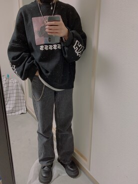 「ZARA（ザラ）のアイテム（ブーツ、ブラック系）」を使った、imiさん（レディース・160cm）の冬コーディネート