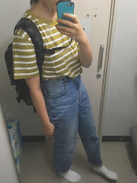 「ハイウエストストレートジーンズ」｜🔷さん（レディース・167cm）の夏コーディネート