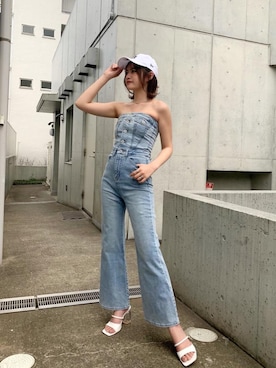 「でにむ」｜「アイテム（オールインワン・サロペット）」を使った、MIAKIさん（レディース・164cm）の夏コーディネート