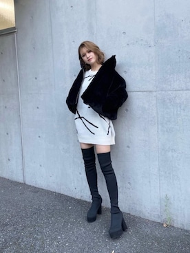 「SPIRALGIRL（スパイラルガール）のアイテム（ダウンジャケット/コート）」を使った、MIAKIさん（レディース・164cm）の冬コーディネート
