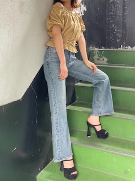 「フレアデニム」｜MIAKIさん（レディース・164cm）の夏コーディネート