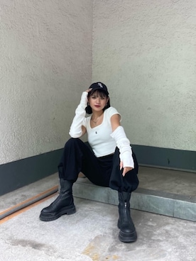 「SPIRALGIRL（スパイラルガール）のアイテム（スウェットパンツ）」を使った、MIAKIさん（レディース・164cm）の秋コーディネート