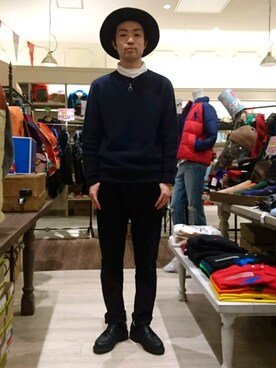 「YMC（ワイエムシー）のアイテム（トップス）」を使った、tomさん（メンズ・172cm）の冬コーディネート