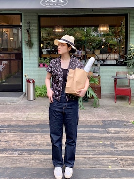 「Ray BEAMS（レイビームス）のRay BEAMS / 中折れ HAT（ハット）」を使った、Nashiaさん（レディース・167cm）の春コーディネート