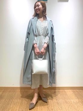 「green label relaxing（グリーンレーベルリラクシング）のアイテム（トレンチコート）」を使った、市川（ichikawa）さん（レディース・158cm）の冬コーディネート
