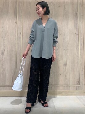 「green label relaxing（グリーンレーベルリラクシング）の[ア・ラ・マルヴァ] A.la Malva FFC ドロスト 2WAY バッグ（ショルダーバッグ）」を使った、市川（ichikawa）さん（レディース・158cm）の春コーディネート