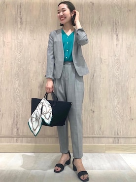 「green label relaxing（グリーンレーベルリラクシング）のアイテム（財布/小物）」を使った、市川（ichikawa）さん（レディース・158cm）の春コーディネート