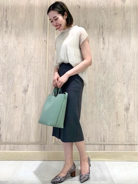「green label relaxing（グリーンレーベルリラクシング）のアイテム（その他アウター）」を使った、市川（ichikawa）さん（レディース・158cm）の春コーディネート