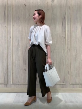 「green label relaxing（グリーンレーベルリラクシング）のFFC チェーン ショート ネックレス（ネックレス）」を使った、市川（ichikawa）さん（レディース・158cm）の夏コーディネート