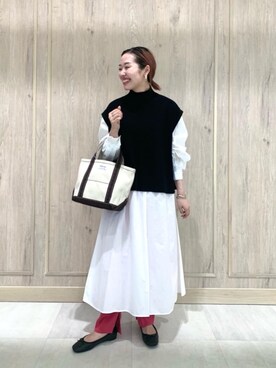 「BRACTMENT（ブラクトメント）のアイテム（スラックス）」を使った、市川（ichikawa）さん（レディース・158cm）の秋コーディネート