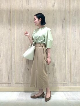「green label relaxing（グリーンレーベルリラクシング）のアイテム（イヤーカフ）」を使った、市川（ichikawa）さん（レディース・158cm）の秋コーディネート