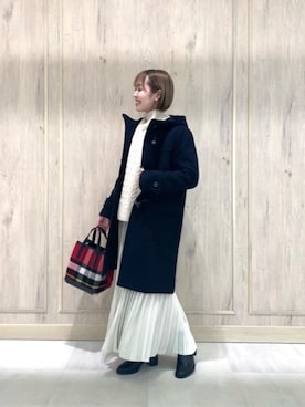 「ベーシック/トラッド」｜「アイテム（ダッフルコート）」を使った、市川（ichikawa）さん（レディース・158cm）の冬コーディネート