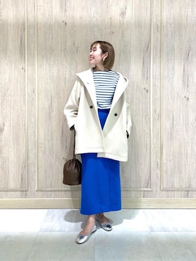「green label relaxing（グリーンレーベルリラクシング）のアイテム（その他アウター）」を使った、市川（ichikawa）さん（レディース・158cm）の冬コーディネート