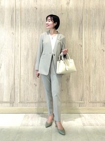 【美品】グリーンレーベル　シャーク ノーラペル セットアップ　ウォッシャブル シャーク ノーラペル ジャケット －ウォッシャブル－ ◇No02◇
