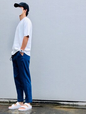 Ezyリラックスフィットアンクルパンツ デニム 丈標準64 70cm を使ったメンズ人気ファッションコーディネート Wear