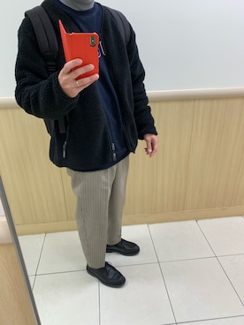 「CABANE de ZUCCa（カバンドズッカ）のアイテム（スウェット）」を使った、nkさん（メンズ・173cm）の冬コーディネート