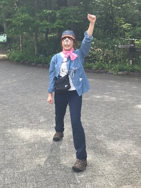 「Foxfire（フォックスファイヤー）のアイテム（帽子）」を使った、yuyuyuさん（レディース・157cm）の夏コーディネート