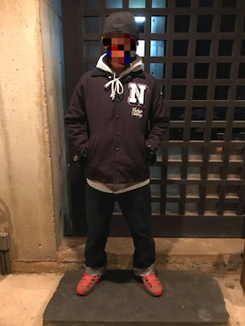 「NEW ERA（ニューエラ）のアイテム（スタジャン）」を使った、TＫさん（メンズ・165cm）の春コーディネート