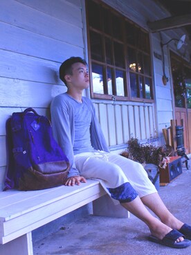 「VISVIM（ビズビム）のアイテム（バッグ）」を使った、Azuma さん（メンズ・168cm）の冬コーディネート