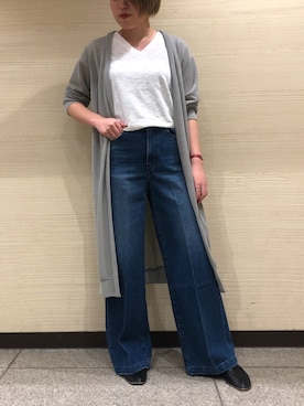 「woadblue（ウォードブルー）のアイテム（パンツ）」を使った、amiさん（レディース・160cm）の春コーディネート